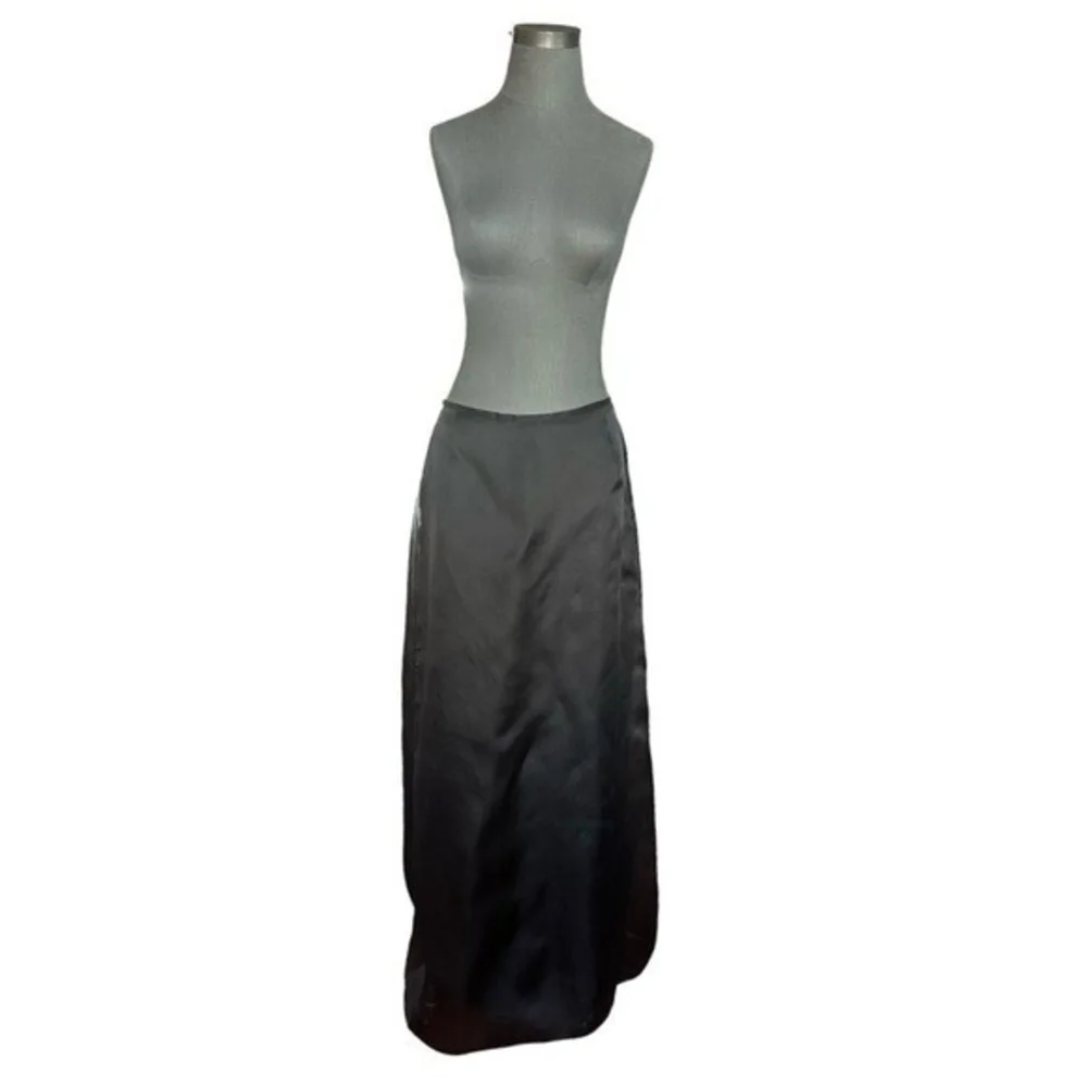LAFAYETTE 148 Silk Maxi Skirt Black Organza Sheer Circle Women's Skirt Size 12